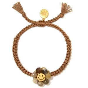 NEW VENESSA ARIZAGA women's golden daisy bracelet in brown multi